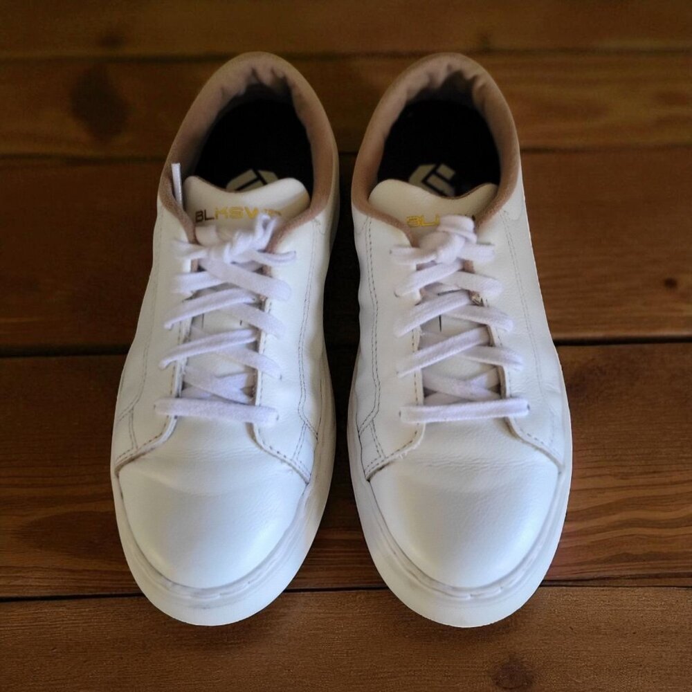 BLKSWN Women's White Leather Lace-Up Sneakers - SZ 7
